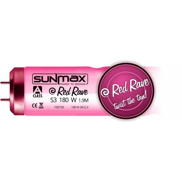 Sunmax A-class Red Rave S3 180-200W 1.9m 0.3W/m² Tanning lamp